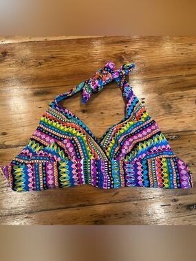 Anne Cole Signature Bikini Triangle Top in Colorful Geometric Pattern